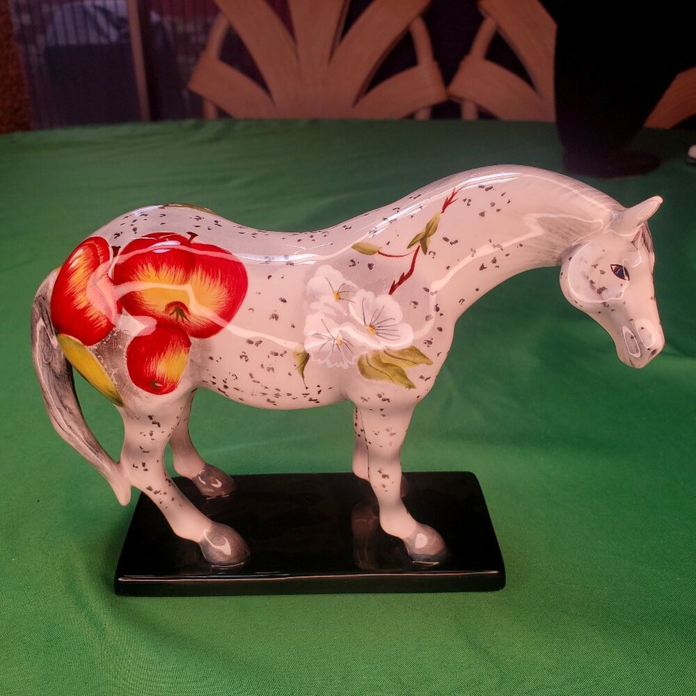 The Trail of Painted Ponies APPLEOOSA 2004 #1596 2E/ Appaloosa White Grey Apples